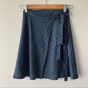 Tie front wrap skirt